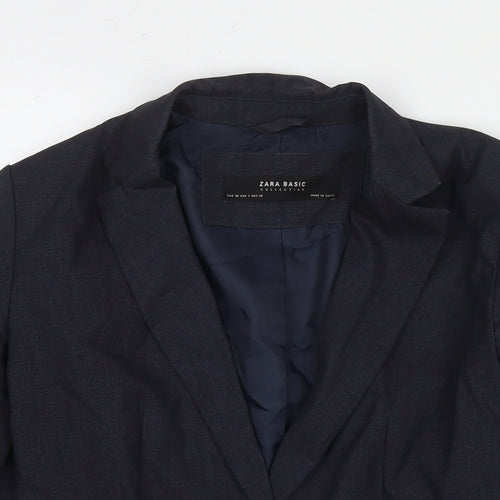 Zara Womens Blue Jacket Blazer Size 8 Button