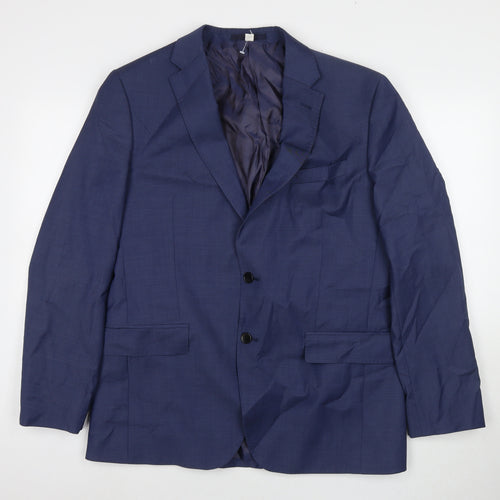 Autograph Mens Blue Polyester Jacket Suit Jacket Size 42 Regular