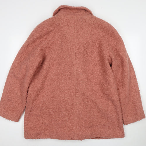 NEXT Womens Pink Overcoat Coat Size 18 Button