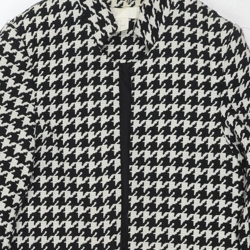 H&M Womens Black Overcoat Coat Size 4