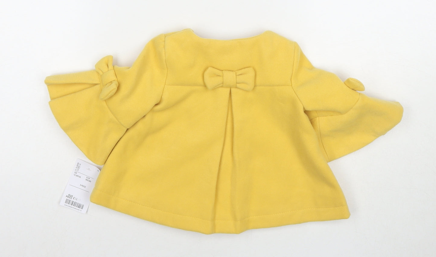 Maxx Girls Yellow Pea Coat Coat Size 12 Months Button