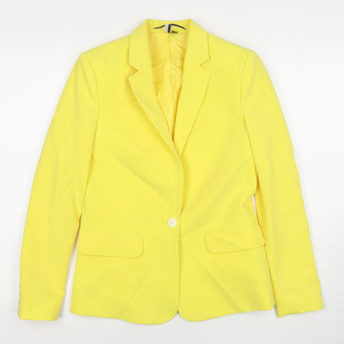 Topshop Womens Yellow Jacket Blazer Size 6 Button