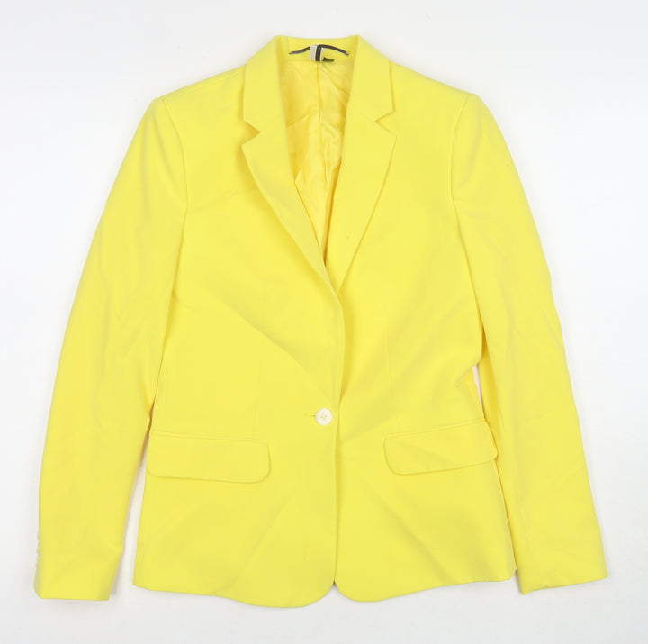 Topshop Womens Yellow Jacket Blazer Size 6 Button