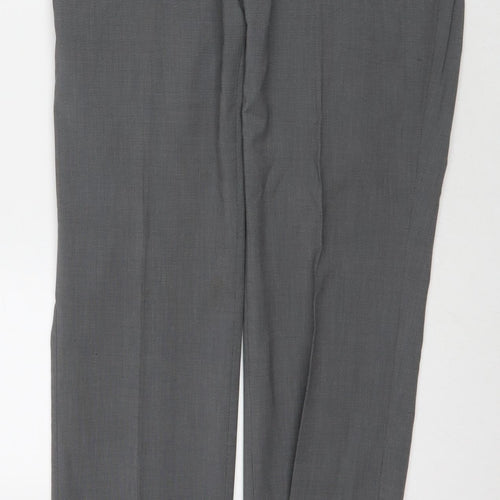 Taylor & Wright Mens Grey Polyester Trousers Size 30 in L31 in Regular Zip