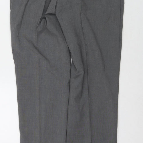 Taylor & Wright Mens Grey Polyester Trousers Size 30 in L31 in Regular Zip