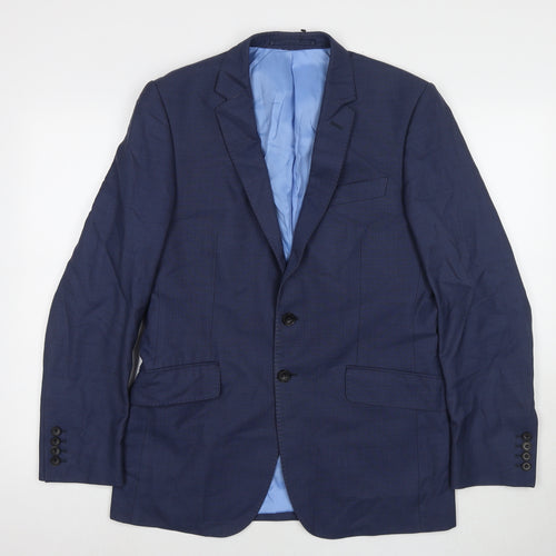 Marks and Spencer Mens Blue Wool Jacket Suit Jacket Size 38 Regular