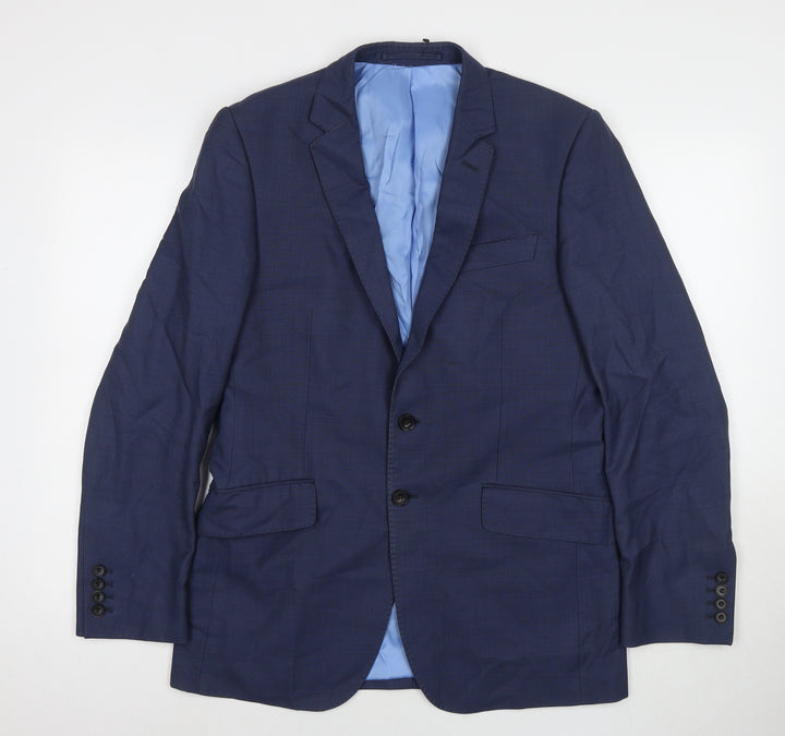 Marks and Spencer Mens Blue Wool Jacket Suit Jacket Size 38 Regular