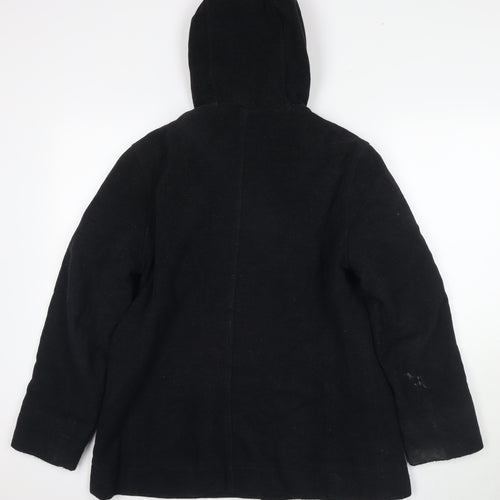 BHS Womens Black Pea Coat Coat Size 14 Button
