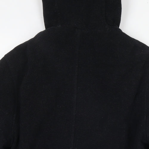 BHS Womens Black Pea Coat Coat Size 14 Button