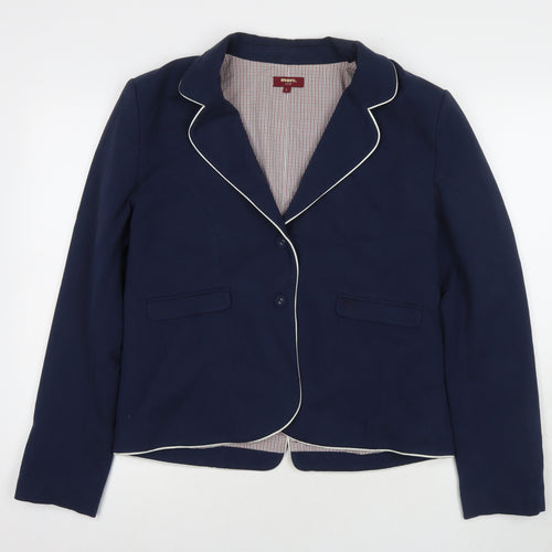 Merc Womens Blue Jacket Blazer Size L Button