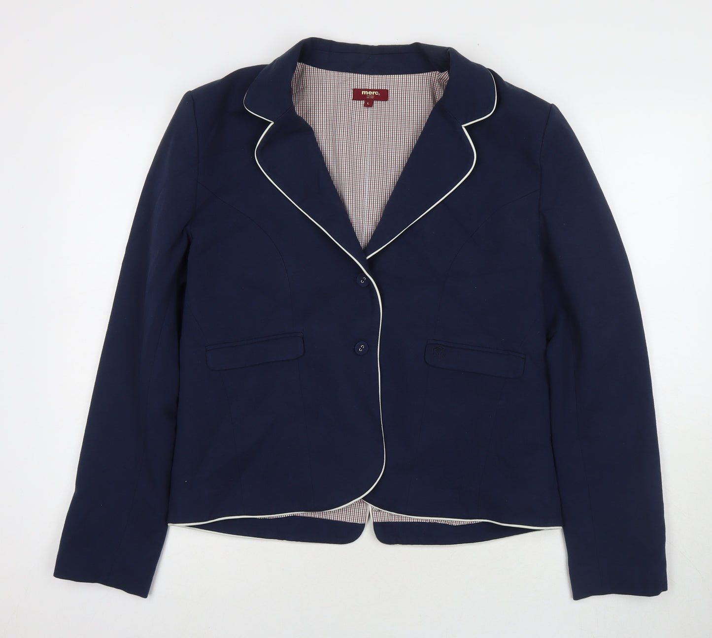 Merc Womens Blue Jacket Blazer Size L Button