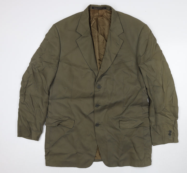 Marks and Spencer Mens Brown Lyocell Jacket Suit Jacket Size 44 Regular