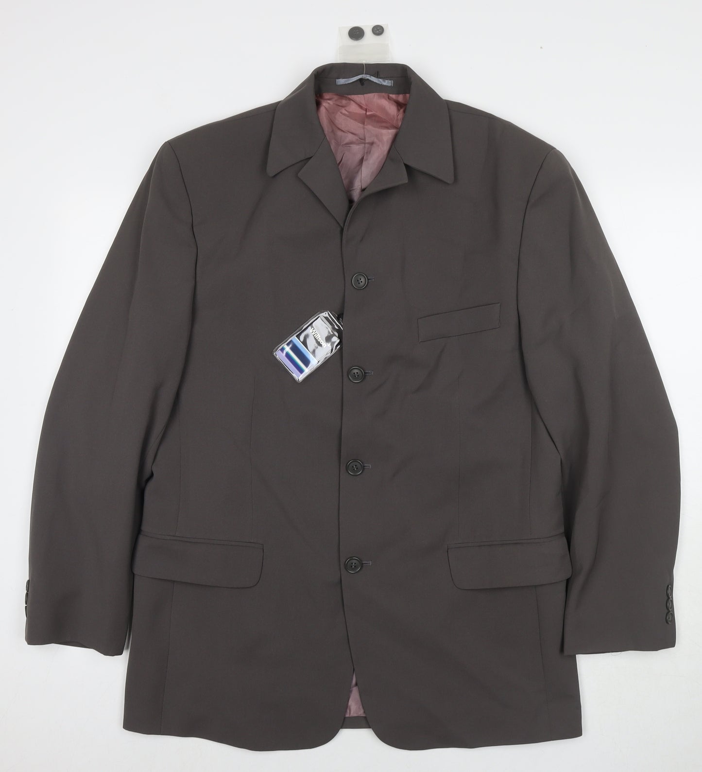 Willson Mens Brown Polyester Jacket Suit Jacket Size 40 Regular