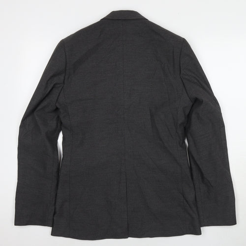 New Look Mens Grey Polyester Jacket Suit Jacket Size 38 Regular