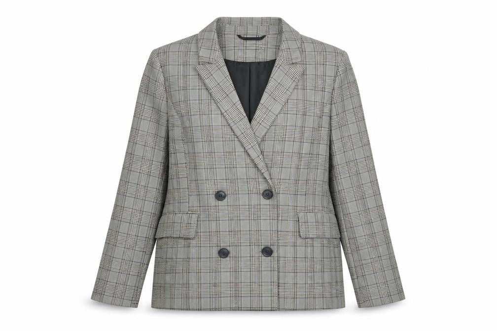 Front view of Dorothy Perkins women’s beige jacket blazer, size UK 8, button