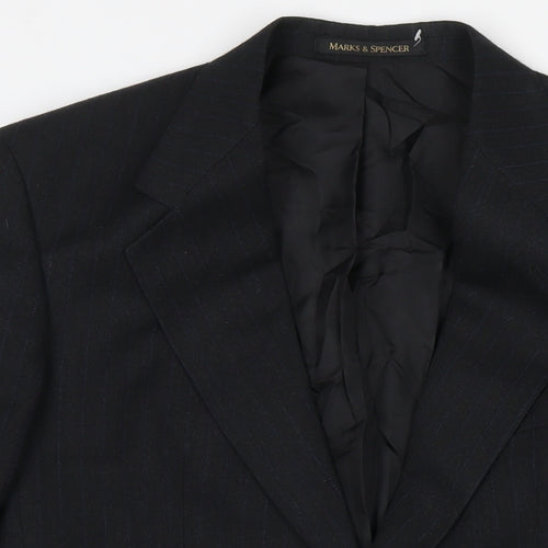Marks and Spencer Mens Black Polyester Jacket Suit Jacket Size 40 Regular