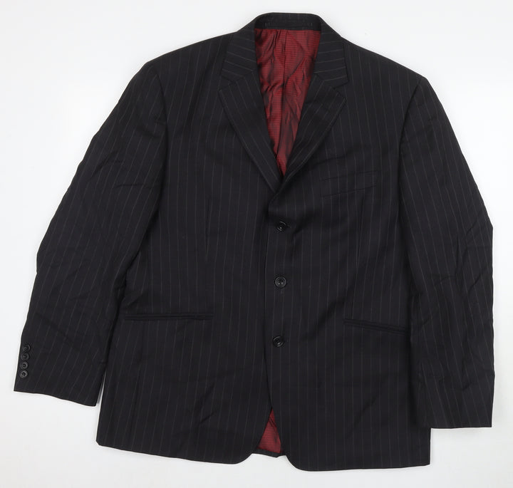 Marks and Spencer Mens Black Wool Jacket Suit Jacket Size 42 Regular