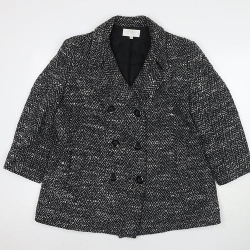 Cotswold Collections Womens Black Overcoat Coat Size 12 Button