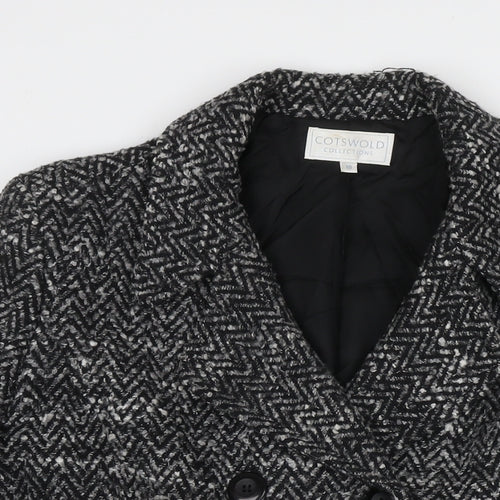 Cotswold Collections Womens Black Overcoat Coat Size 12 Button