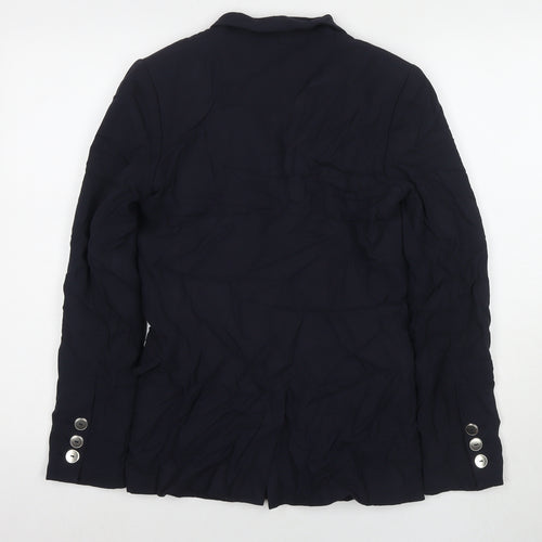 H&M Womens Blue Jacket Blazer Size 6 Button