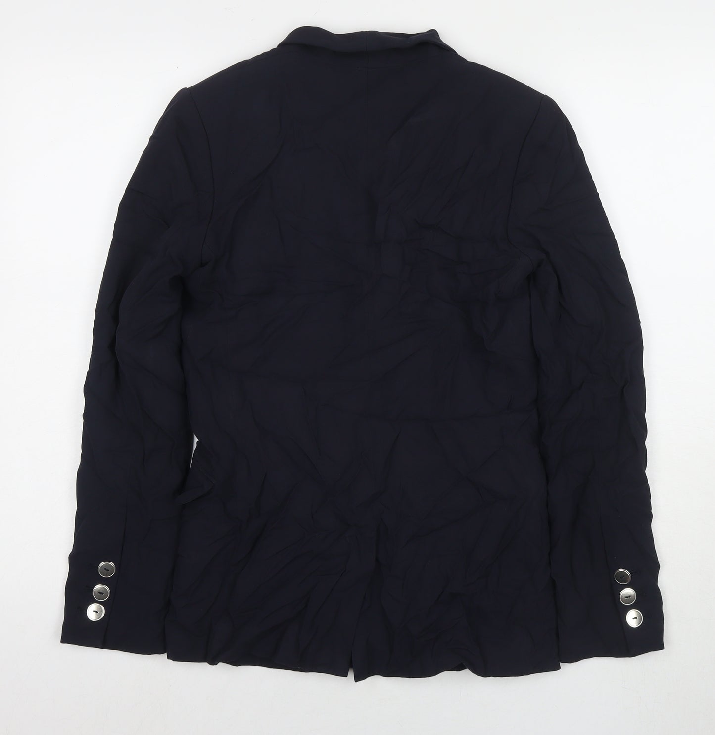 H&M Womens Blue Jacket Blazer Size 6 Button