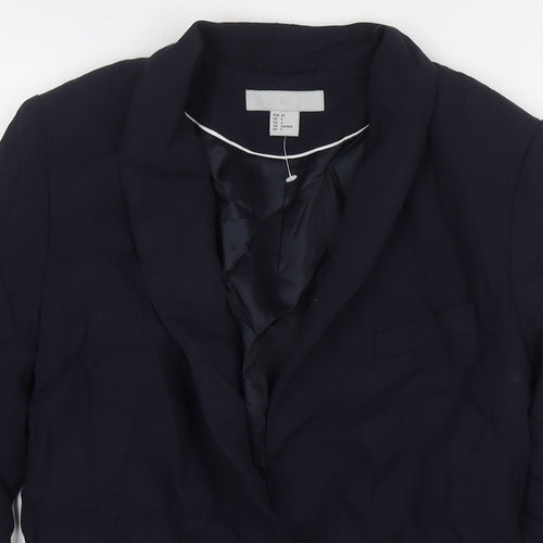 H&M Womens Blue Jacket Blazer Size 6 Button