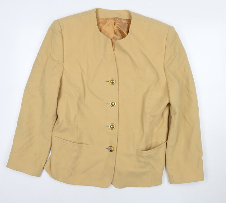 St Michael Womens Beige Pea Coat Coat Size 16 Button