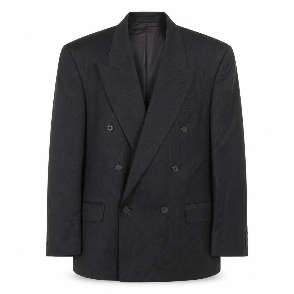 Front view of Marks & Spencer men’s grey polyester jacket suit jacket, size 44, regular