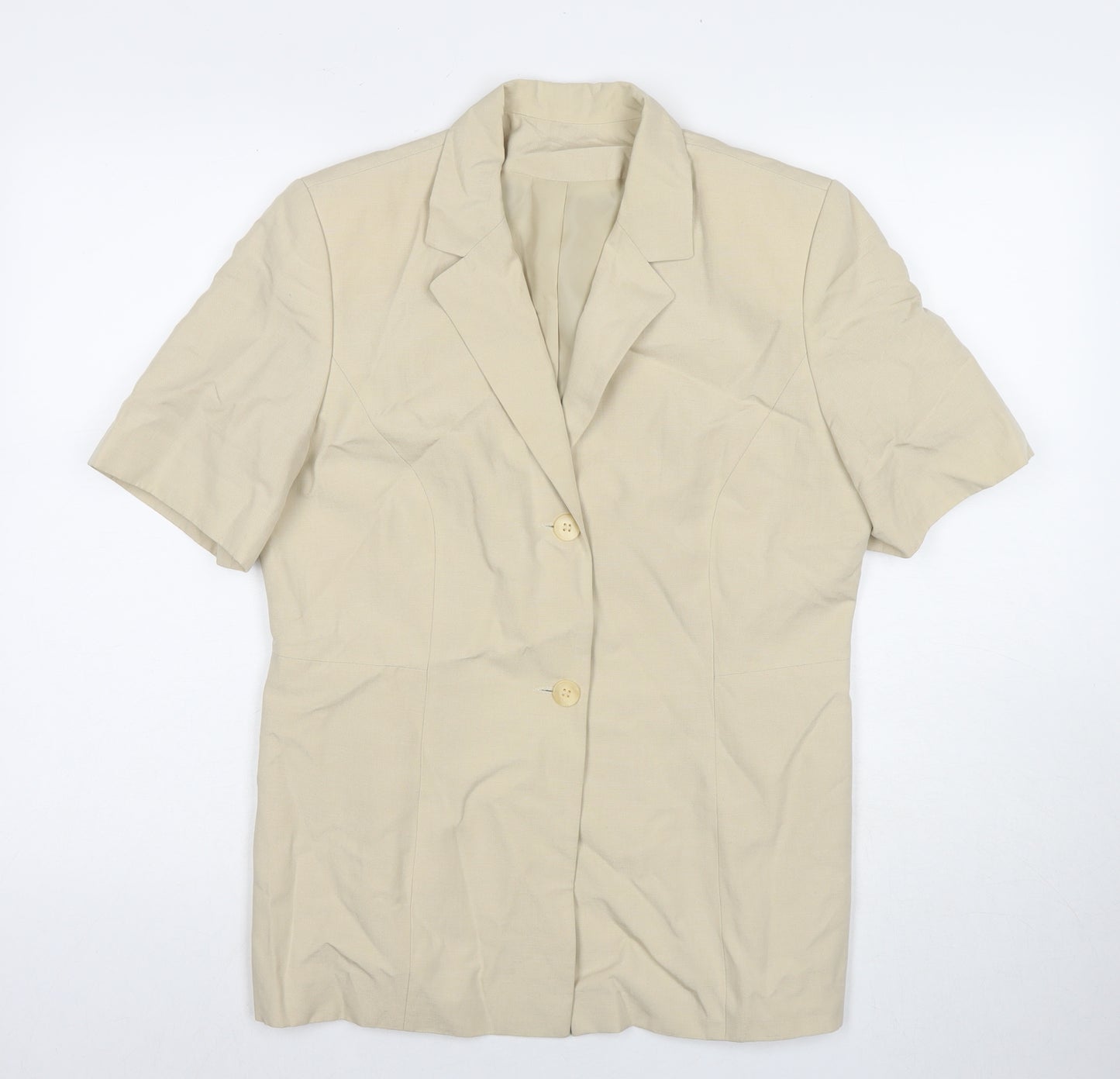 Richards Womens Beige Jacket Blazer Size 14 Button