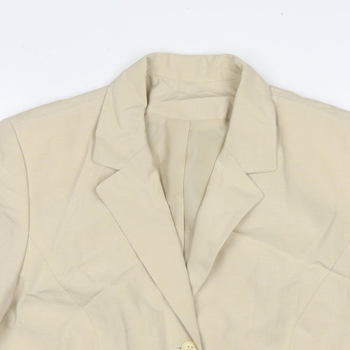 Richards Womens Beige Jacket Blazer Size 14 Button