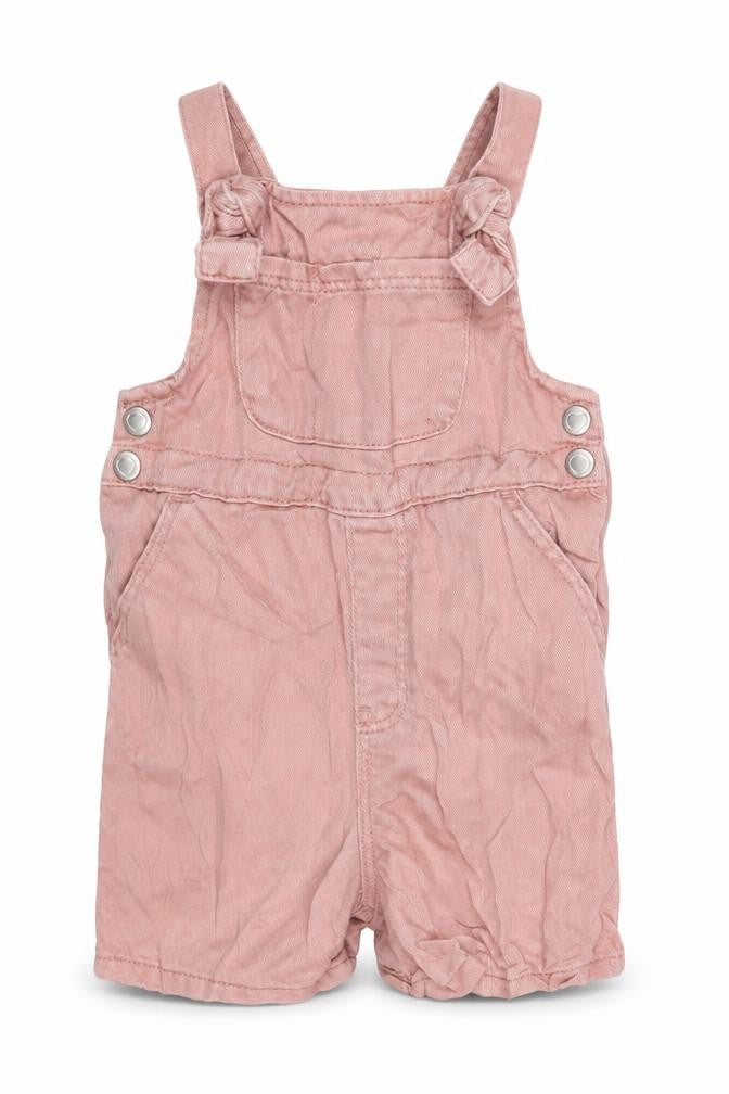 George Girls Pink Lyocell Dungaree Shorts Shorts Size 2-3 Years L3 in Regular Snap