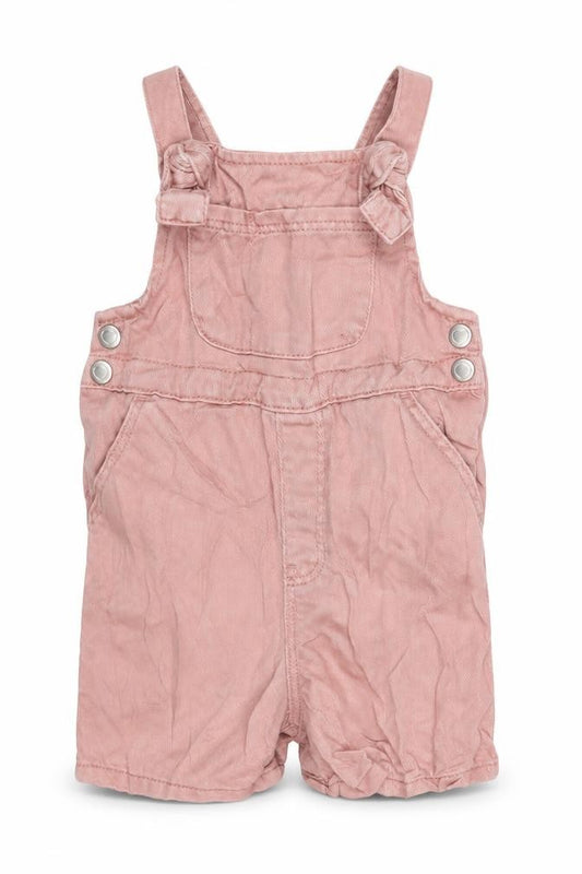 George Girls Pink Lyocell Dungaree Shorts Shorts Size 2-3 Years L3 in Regular Snap