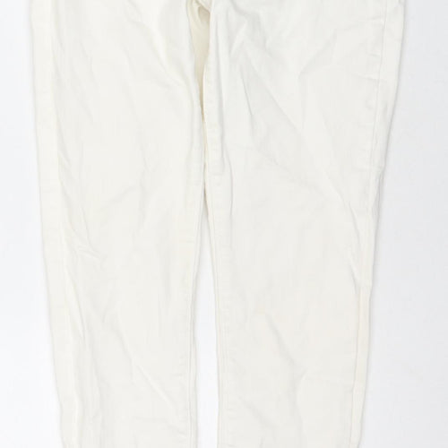 Denim & Co. Womens White Cotton Skinny Jeans Size 12 L28 in Regular Zip