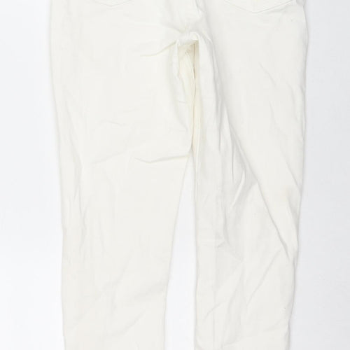 Denim & Co. Womens White Cotton Skinny Jeans Size 12 L28 in Regular Zip