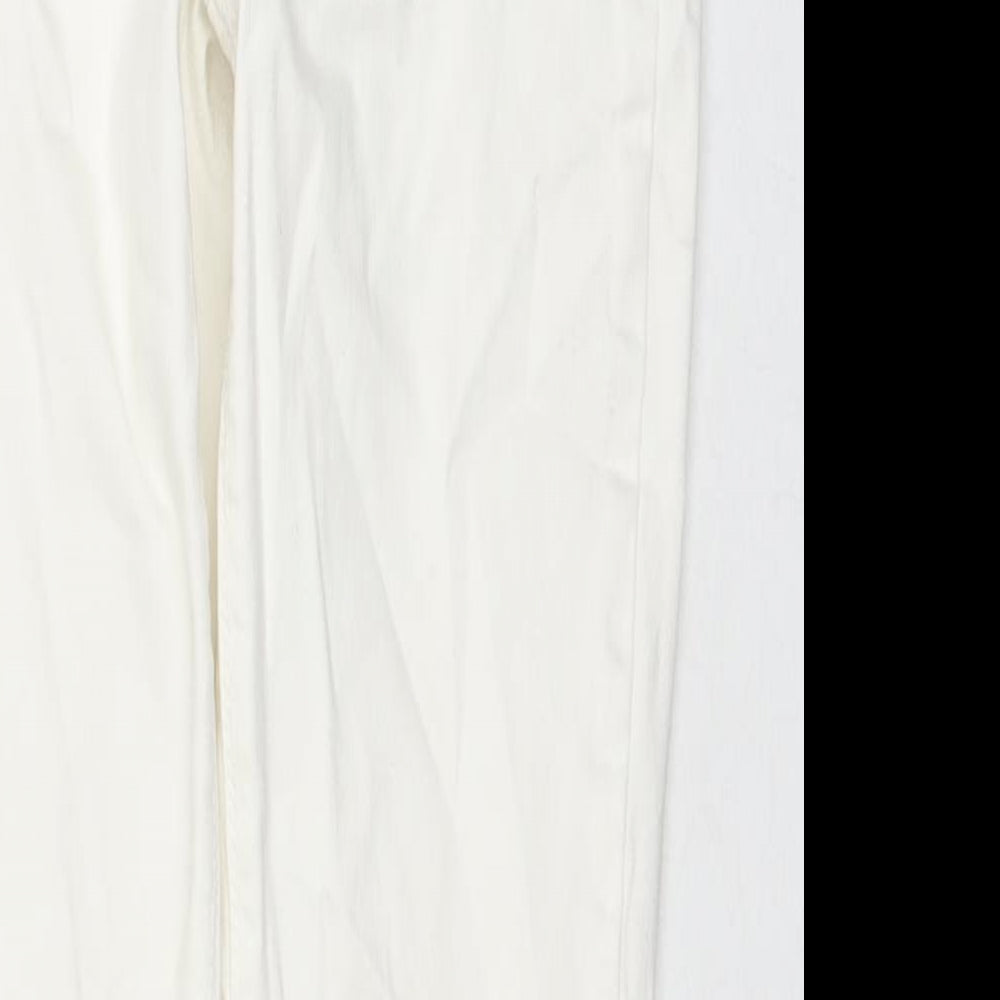 Denim & Co. Womens White Cotton Skinny Jeans Size 12 L28 in Regular Zip
