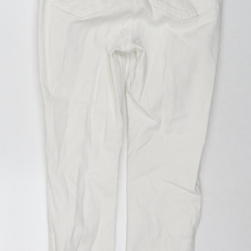 New Look Womens White Cotton Skinny Jeans Size 12 L24 in Regular Zip