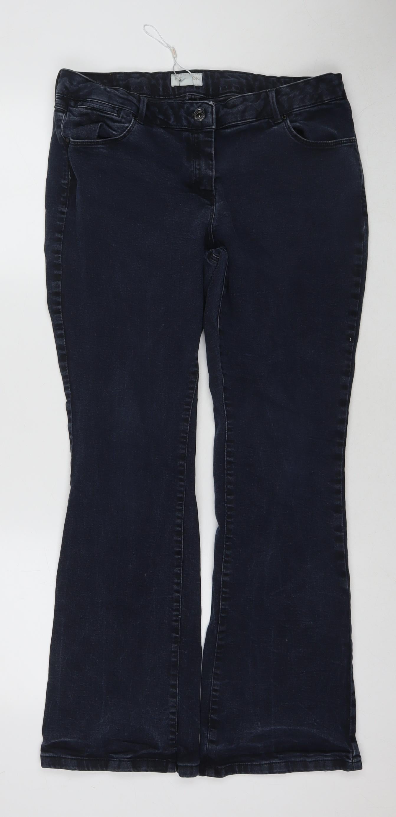 Monsoon Womens Blue Cotton Bootcut Jeans Size 10 L29 in Regular Zip
