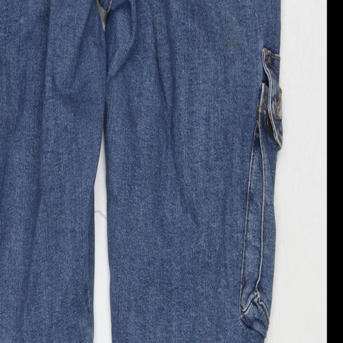 Fashion Nova Womens Blue Cotton Straight Jeans Size 29 in L28 in Regular Zip - Cargo Style
