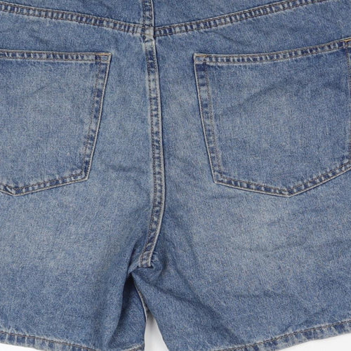 Divided by H&M Womens Blue Cotton Mom Shorts Size 12 L5 in Regular Zip