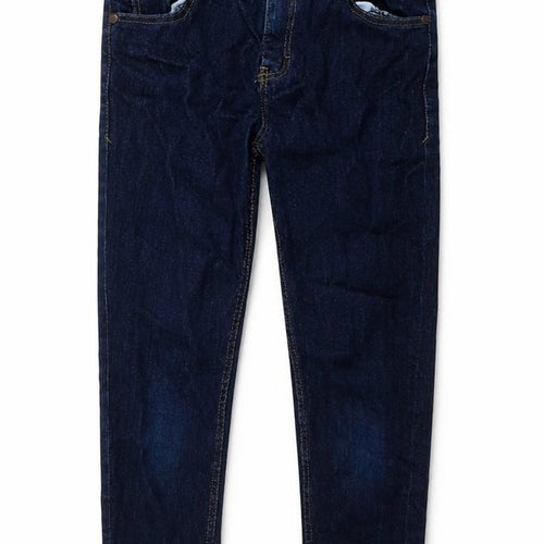 NEXT Boys Blue Cotton Skinny Jeans Size 9 Months L24 in Regular Zip