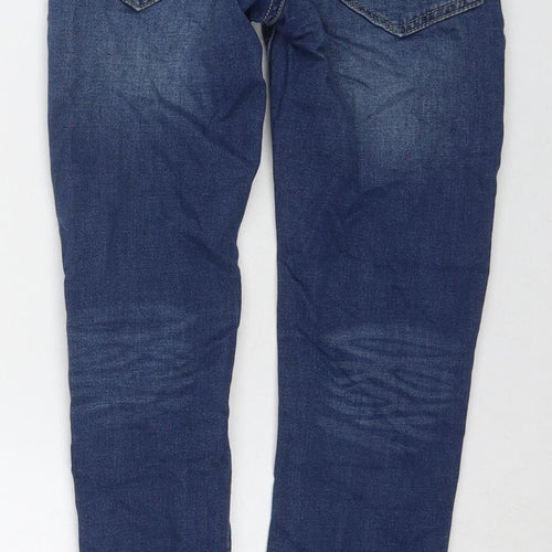 NEXT Boys Blue Cotton Skinny Jeans Size 9 Months L22 in Regular Zip