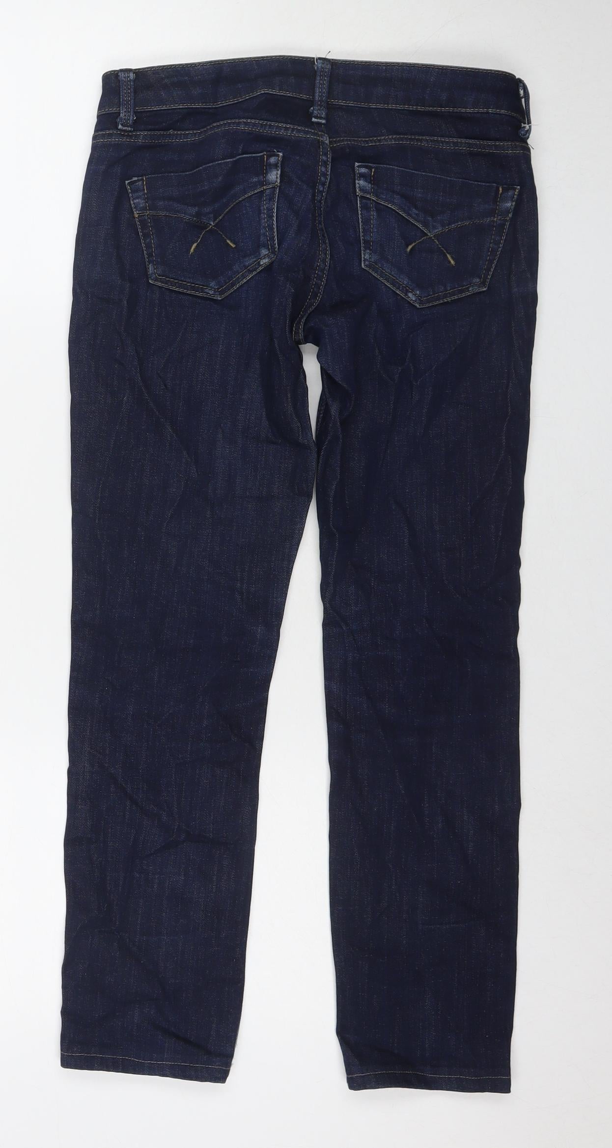 Topshop Womens Blue Cotton Skinny Jeans Size 26 L30 in Regular Zip
