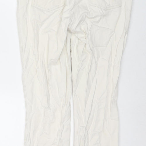 Debenhams Womens Ivory Cotton Straight Jeans Size 12 L27 in Slim Zip