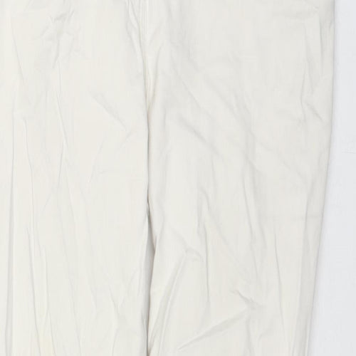 Debenhams Womens Ivory Cotton Straight Jeans Size 12 L27 in Slim Zip