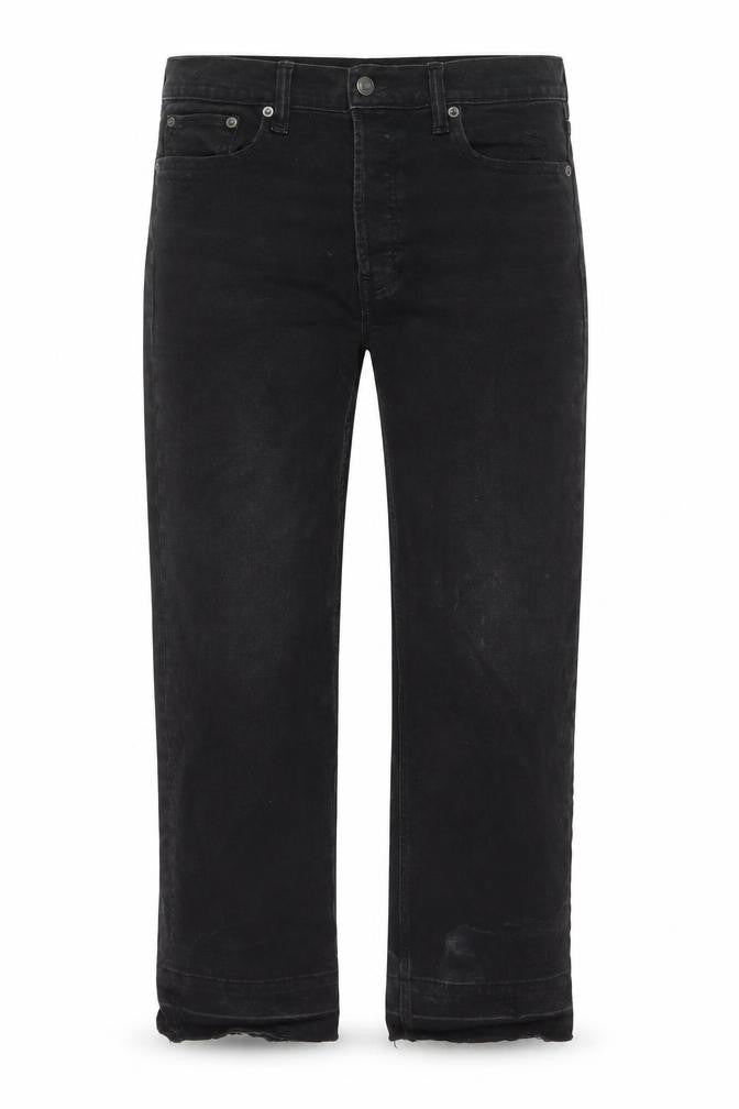 Front view of Gap women’s black cotton cropped jeans, size UK 29, in, 24-inch leg regular zip