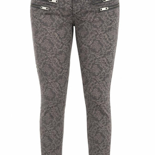 Zara Womens Beige Paisley Cotton Skinny Jeans Size 6 L28 in Regular Zip