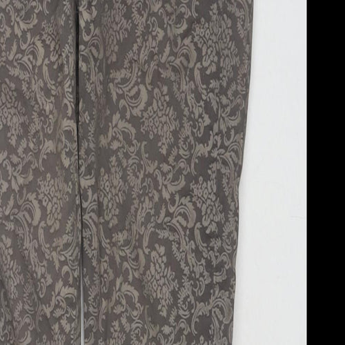 Zara Womens Beige Paisley Cotton Skinny Jeans Size 6 L28 in Regular Zip