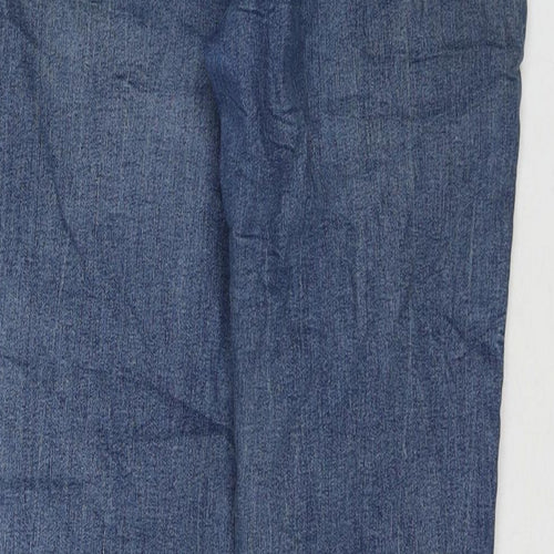 Marks and Spencer Womens Blue Cotton Straight Jeans Size 12 L28 in Regular Zip