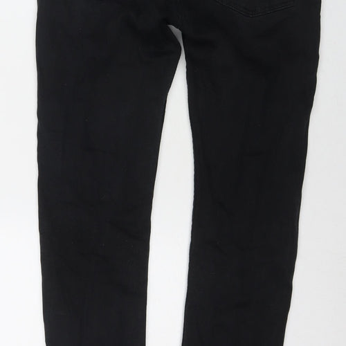 Topman Mens Black Cotton Skinny Jeans Size 32 in L30 in Regular Zip