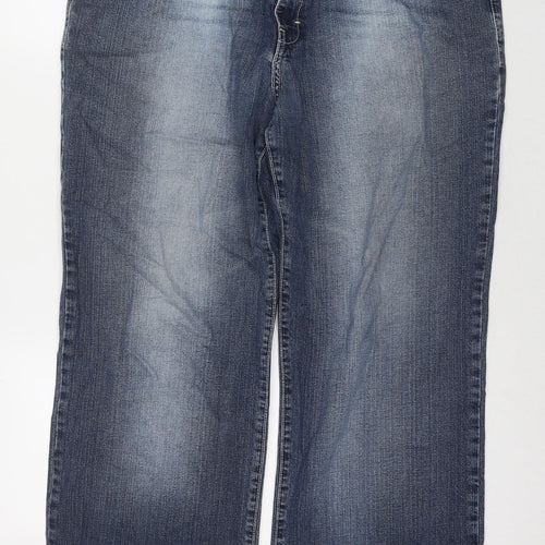 Cherokee Mens Blue Cotton Straight Jeans Size 38 in L29 in Regular Zip